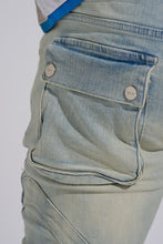 Load image into Gallery viewer, PHEELINGS "SHOOT FOR THE STARS" STACK CARGO DENIM (LIGHT BLUE)