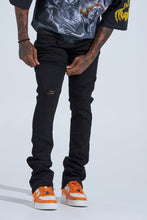 Load image into Gallery viewer, PHEELINGS "BLACK LABEL DISTRESSED STACK" STACKED DENIM (JET BLACK)