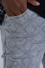 Load image into Gallery viewer, PHEELINGS "FIRST MILLION" RHINESTONE Stacked Denim (LIGHT GREY)