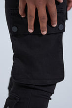 Load image into Gallery viewer, PHEELINGS "BLACK LABEL CARGO" STACK DENIM (JET BLACK)