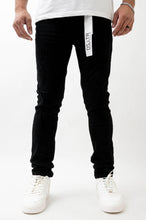 Load image into Gallery viewer, DZTR SUPER STRETCH SKINNY DENIM - JET BLACK RIPS