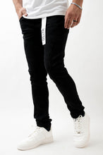 Load image into Gallery viewer, DZTR SUPER STRETCH SKINNY DENIM - JET BLACK RIPS