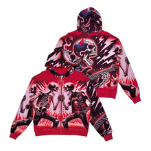 Load image into Gallery viewer, Stray full-zip hoodie (Dark Red)