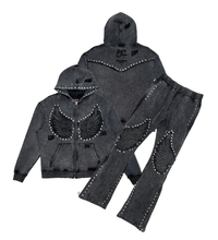 Load image into Gallery viewer, Gunzinii french terry hoodie set (Black)