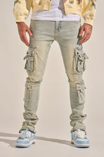 Load image into Gallery viewer, PHEELINGS "EMPOWERED ESSENCE" STACK CARGO DENIM (LIGHT BLUE)