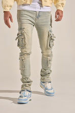 Load image into Gallery viewer, PHEELINGS "EMPOWERED ESSENCE" STACK CARGO DENIM (LIGHT BLUE)