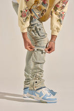 Load image into Gallery viewer, PHEELINGS "EMPOWERED ESSENCE" STACK CARGO DENIM (LIGHT BLUE)