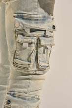 Load image into Gallery viewer, PHEELINGS "EMPOWERED ESSENCE" STACK CARGO DENIM (LIGHT BLUE)