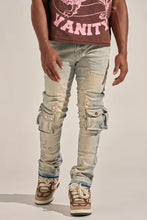 Load image into Gallery viewer, PHEELINGS "24/7" STACK CARGO DENIM (BLUE WASH)