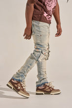 Load image into Gallery viewer, PHEELINGS "24/7" STACK CARGO DENIM (BLUE WASH)