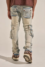 Load image into Gallery viewer, PHEELINGS "24/7" STACK CARGO DENIM (BLUE WASH)