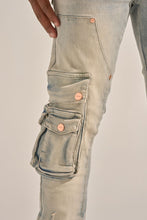 Load image into Gallery viewer, PHEELINGS "24/7" STACK CARGO DENIM (BLUE WASH)