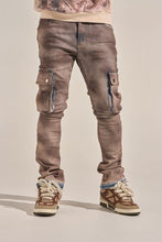 Load image into Gallery viewer, PHEELINGS "BUILT TO HEAL" CARGO STACK DENIM (FADED MAROON)