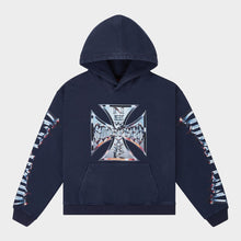 Load image into Gallery viewer, GODSPEED Chrome MOTTO Hoodie (Navy Wash)