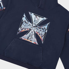 Load image into Gallery viewer, GODSPEED Chrome MOTTO Hoodie (Navy Wash)