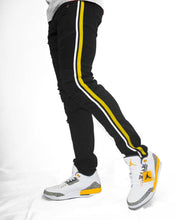 Load image into Gallery viewer, Preme Denim Buffalo Black Jeans (Black/Yellow/White Stripe)