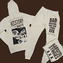 Load image into Gallery viewer, RETRO LABEL BAD DECISIONS HOODIE &amp; JOGGER SET (RETRO 1 MOCHA&#39;S LOW)