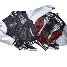 Load image into Gallery viewer, RETRO LABEL RISE ABOVE SATIN JACKET (RETRO 3 Retro OG Black Cement)