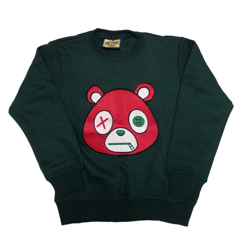 Retro Label Mask Bear Crewneck (Green)