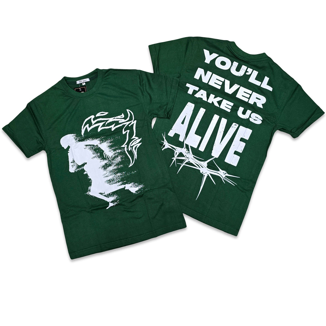 RETRO LABEL ALIVE SHIRT (Retro 4 green oxide)