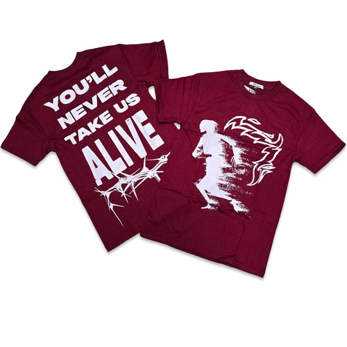 RETRO LABEL ALIVE SHIRT (Retro 1 Metallic Burgundy)