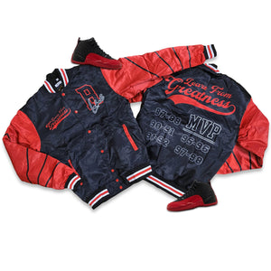 RETRO LABEL Learn from Greatness SATIN JACKET (RETRO 12s flu game)