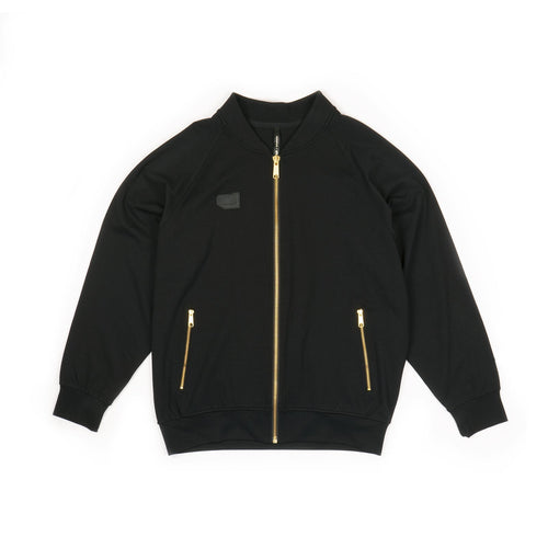 ALPHA STYLE APPLIQUE CAMDEN ZIP UP JACKET (BLACK)