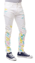 Load image into Gallery viewer, Smoke Rise Fashion Jeans With Paint (Spectrum White)