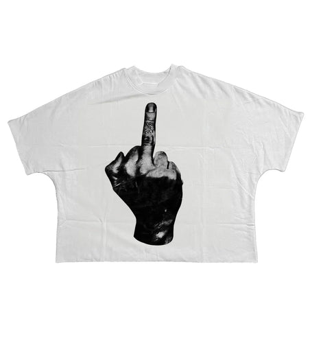 BILLIONAIRE STUDIOS BORN MIDDLE FINGER TEE (WHITE)