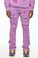 Load image into Gallery viewer, AOLOGNE NEVER ALONE LAVENDER STACK JOGGERS (LAVENDER)