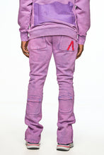 Load image into Gallery viewer, AOLOGNE NEVER ALONE LAVENDER STACK JOGGERS (LAVENDER)