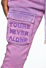 Load image into Gallery viewer, AOLOGNE NEVER ALONE LAVENDER STACK JOGGERS (LAVENDER)