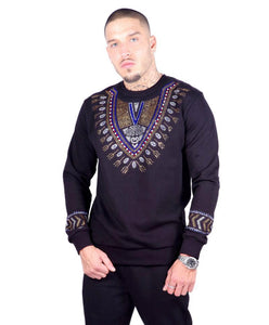 George V Paris Pattern Crewneck (Black/Multi)