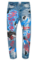 Load image into Gallery viewer, Mackeen Fang Denim Pant (Blue)