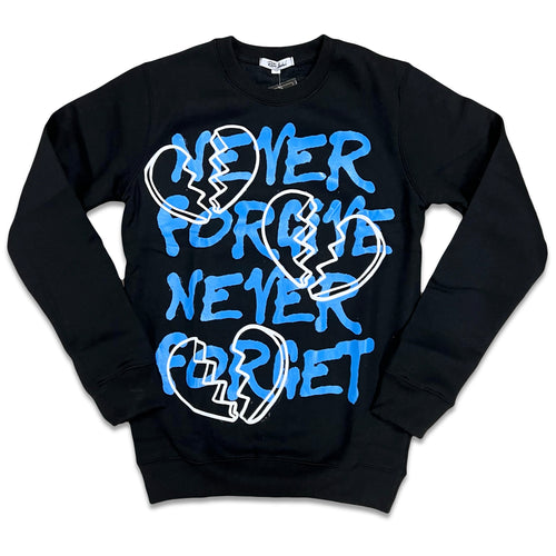 RETRO LABEL NEVER FORGET CREWNECK (RETRO 5 UNC UNIVERSITY BLUE)