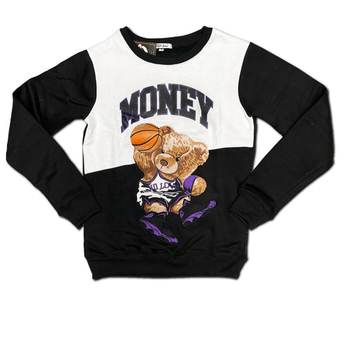 Retro Label Money Bear Crewneck (Retro 13 Court Purple)
