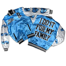 Load image into Gallery viewer, RETRO LABEL I do it for my Family JACKET (RETRO 5 UNC UNIVERSITY BLUE)