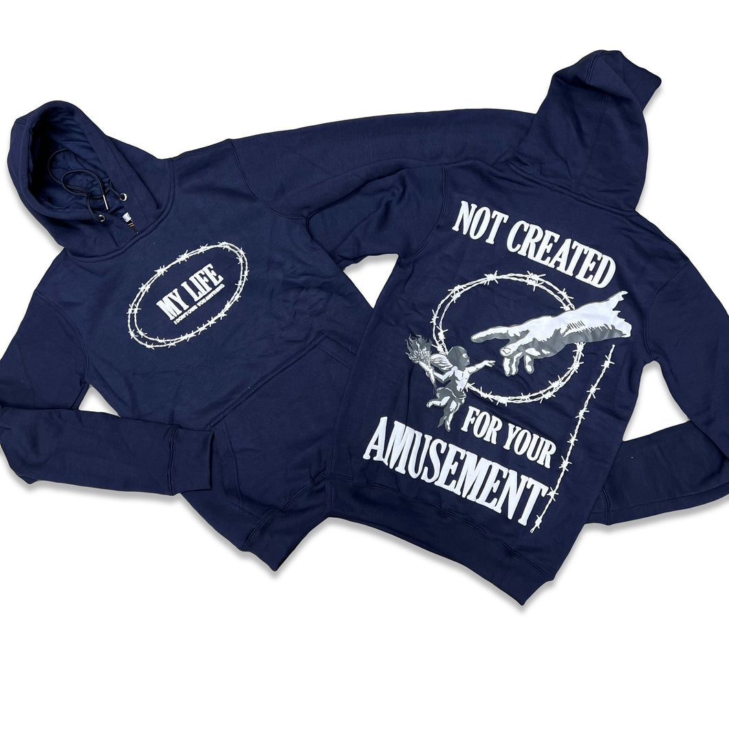 RETRO LABEL MY LIFE HOODIE (RETRO 5 MIDNIGHT NAVY)