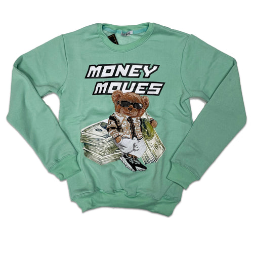 Retro Label Money Moves Crewneck (Retro 13 Singles Day)