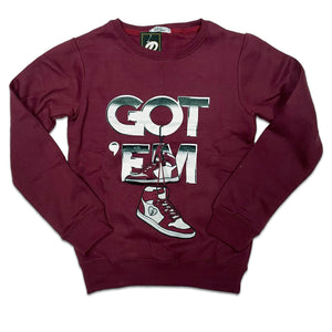 RETRO LABEL GOT'EM CREWNECK (RETRO 1 BORDEAUX)