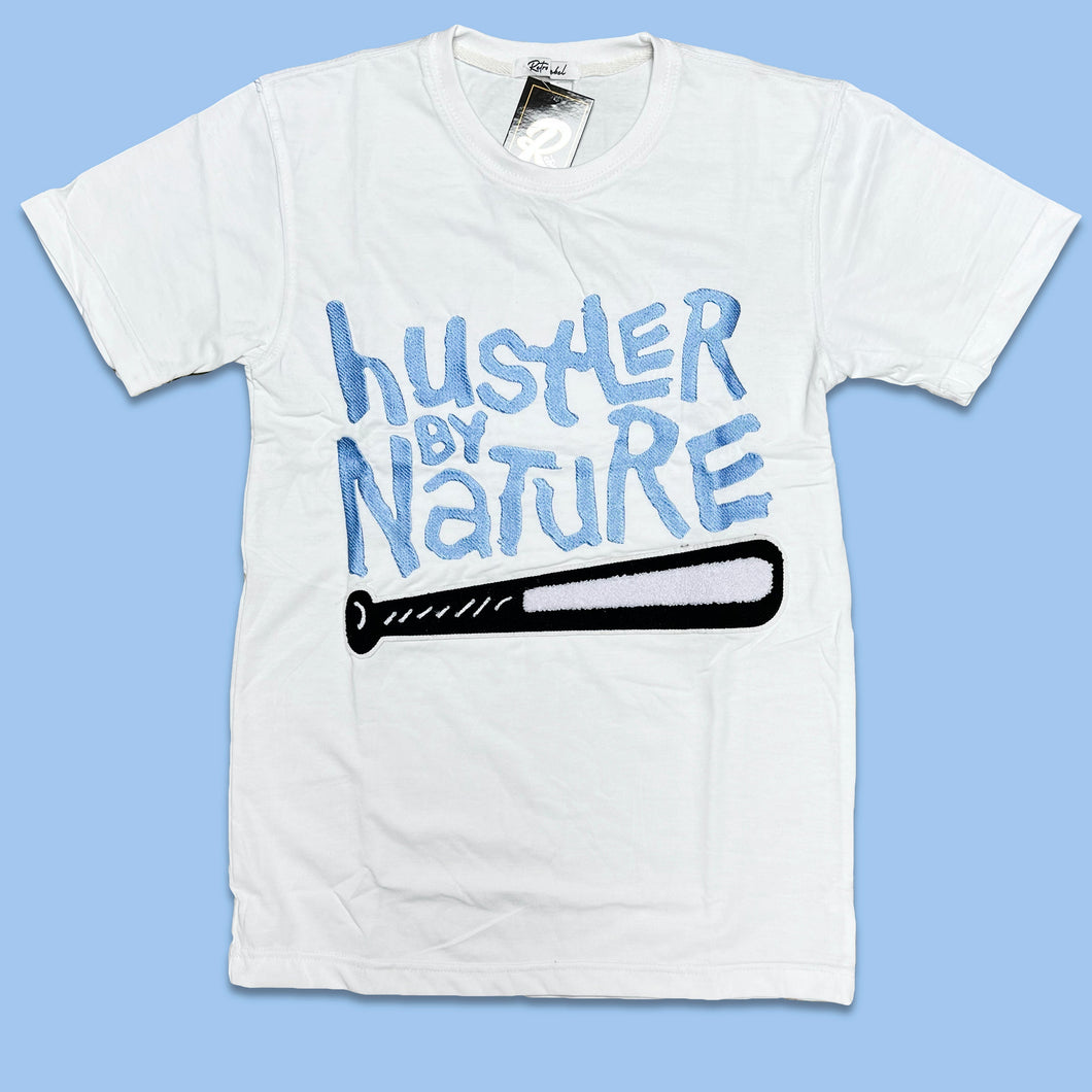 RETRO LABEL Hustler by Nature Shirt (Retro 5 UNC university blue)