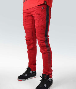 Preme Denim Red Jeans (Black/Red Fade Stripe)