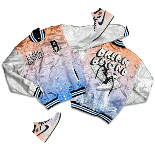 RETRO LABEL DREAM BEYOND SATIN JACKET (RETRO 1 SKYLINE)