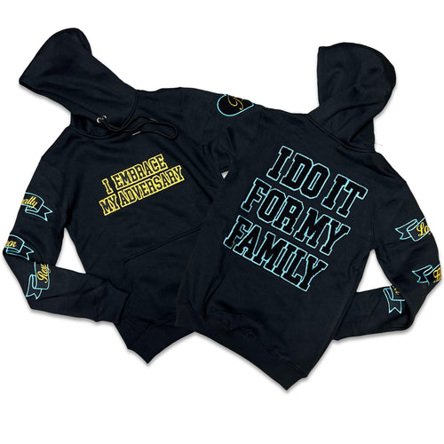 RETRO LABEL Family HOODIE (RETRO 5 Aqua)