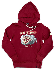 Denimicity Bag Secured Hoodie (Burgundy/Beige)