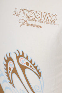 A Tiziano Irvin | Graphic Print Crewneck Tee (Creme)