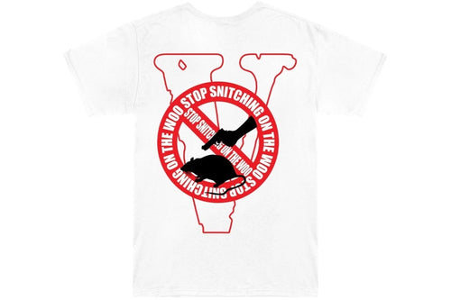 Vlone Stop Snitching Shirt (White/Red)