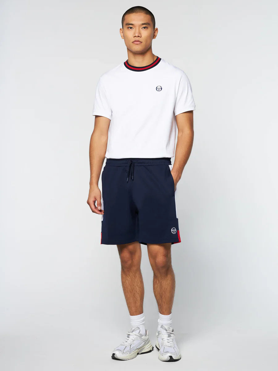 Sergio Tacchini RAINER SHIRT & COLE SHORT(WHITE/ ADRENALINE RUSH/MARITIME BLUE)