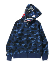 Load image into Gallery viewer, A Bathing Ape BAPE Color Camo Shark Full Zip Hoodie (Navy)