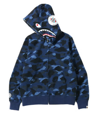 Load image into Gallery viewer, A Bathing Ape BAPE Color Camo Shark Full Zip Hoodie (Navy)
